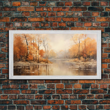 Carregar imagem no visualizador da galeria, Fall Centerpiece Landscape Painting Canvas Print, Autumn Decor, Fall Centerpiece, Fall Home Decor, Fall Wall Decor, Fall Home Decor