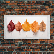 Carregar imagem no visualizador da galeria, Autumn Leaves Photography Study, Framed Canvas Print, Fall Decor, Autumn Decor, Fall Centerpiece, Seasonal Art, Fall Centerpiece, Fall Art