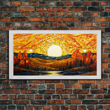 Carregar imagem no visualizador da galeria, Abstract Nature Fall Wall Art, Fall Home Decor, Autumn Wall Art, Fall Leaves, Farmhouse Fall Decor, Canvas Wall Art, Panoramic Art