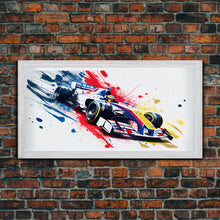 Carregar imagem no visualizador da galeria, Formula 1 Race Car Graffiti Art, Framed Canvas Print, Wall Art, Mancave Art, F1 Splatter Art