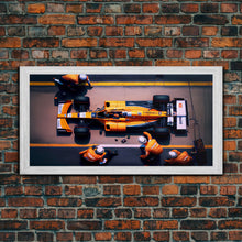 Carregar imagem no visualizador da galeria, Formula 1 canvas wall art, Car racing art, F1 Pit Stop framed canvas print, Racing car gift Formula 1 wall decor poster