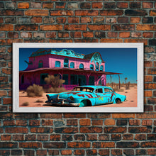 Carregar imagem no visualizador da galeria, Fallout Style Art, Atomic age, abandoned post apocalyptic, framed canvas print, cool wall art