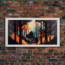 Carregar imagem no visualizador da galeria, Forest fire seen through a kaleidoscope, framed canvas print, wall art