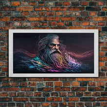 Carregar imagem no visualizador da galeria, Aegir, God Of The Sea, Framed Canvas Print, Norse Mythology, Norse Art, Living Room Wall Art