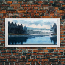 Load image into Gallery viewer, Blue Lake Art | Framed Canvas Print | Blue Lake Painting | Lake House Decor | Guest Room Landscape Painting | Waldo Lake Painting