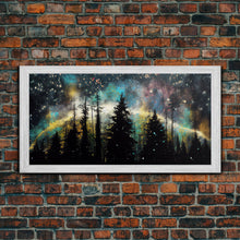 Load image into Gallery viewer, Pine Tree Gift, Forest Landscape Wall Art, Framed Canvas Print, Pine Tree Canvas, Pine Tree Artwork, Pine Tree Canvas Art, Wall Decor