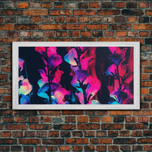 Carregar imagem no visualizador da galeria, Abstract Flowers Wall Decor, Floral Wall Art, Nature Print, Panoramic Wall Decor, Canvas Print, Wall Art, Framed Canvas Art