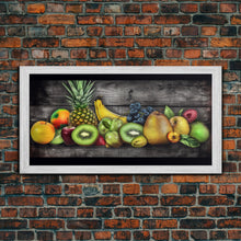 Cargar imagen en el visor de la galería, Fruits Wall Art, Food Wall Decor, Farmhouse Wall Decor, Kitchen Wall Art, Panoramic Wall Decor, Canvas Print, Wall Art, Framed Canvas Art