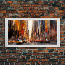 Carregar imagem no visualizador da galeria, Abstract Cityscape Wall Art, City Wall Decor, Urban Art, Traffic Wall Art, Panoramic Wall Decor, Canvas Print, Wall Art, Framed Canvas Art