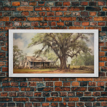 Carregar imagem no visualizador da galeria, Abandoned House Wall Decor, Rural Wall Decor, Old Farm House Wall Decor, Panoramic Wall Decor, Canvas Print, Wall Art, Framed Canvas Art