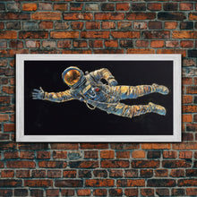 Load image into Gallery viewer, Astronaut Wall Decor, Space Suit Wall Art, Minimalist Wall Art, Panoramic Wall Decor, Canvas Print, Wall Art, Framed Canvas Art