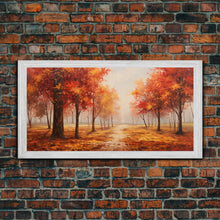 Carregar imagem no visualizador da galeria, Fall Decor, Beautiful Forest In Early Autumn, Landscape Framed Canvas Print Painting, Wall Art, Wall Decor, Autumn Decor, Farmhouse Decor