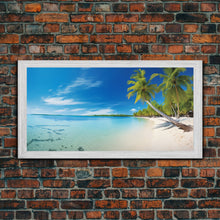 Load image into Gallery viewer, Beach Wall Art, Seashore Art, Palm Tree Wall Art, Panoramic Art, Wall Art, Canvas Art, Landscape Art, Landscape Print, Beach House Wall Art