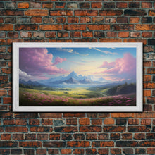 Load image into Gallery viewer, Beautiful Mountain Painting Canvas Print, Landscape Oil Painting, Minimalist Modern Art, Canvas Painting, Framed Mountain Art Print