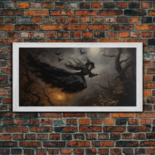 Cargar imagen en el visor de la galería, Cool Witch Art, Pagan Art, Framed Canvas Print, Halloween Wall Art, Witch Poster, Halloween Decoration, Witch Print, Halloween Witch