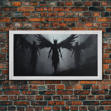 Carregar imagem no visualizador da galeria, Fallen Angels Canvas Print, Framed Wall Art, Halloween Decor, Angelic Art, Halloween Art Prints, Charcoal Sketch, Unique Wall Decor