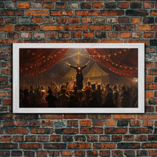 Load image into Gallery viewer, The Cursed Circus, Unique Halloween Art, Framed Canvas Print, Halloween Poster Art, Horror Prints