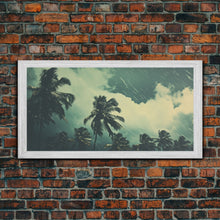Carregar imagem no visualizador da galeria, A Florida Rain Storm, Framed Canvas Print, Liminal Art, Liminal Spaces, Framed Wall Art, Game Room Decor, Dark Moody Art