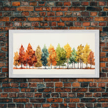 Carregar imagem no visualizador da galeria, Autumn Decor - The Changing Of The Leaves - Framed Canvas Print - Fall Painting - Fall Centerpiece - Orange Leaves - Rustic Farmhouse Decor