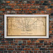 Cargar imagen en el visor de la galería, Columbus vintage map print poster or framed canvas, Ohio map print poster canvas, Columbus city map print poster canvas