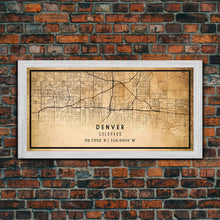Load image into Gallery viewer, Denver map print poster canvas, Colorado map print poster canvas, Denver city map print poster canvas, framed road map art, office decor