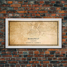 Load image into Gallery viewer, Budapest Hungary map print poster or framed canvas, Budapest map print poster canvas, Budapest map print poster canvas, Vintage Travel Art