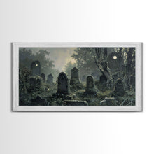Load image into Gallery viewer, Dark Academia Wall Art, Framed Canvas Print, Spooky Halloween Wall Art, Halloween Wall Decor, Spooky Vibes, Victorian Oil Painting