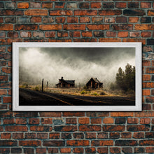 Carregar imagem no visualizador da galeria, Ghost town canvas art, wild west theme, abandoned art