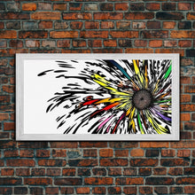 Carregar imagem no visualizador da galeria, Abstract Flower Art - Exploding Flower - Rainbow Flower Painting / Canvas Print - Framed Wall Art - Unique Minimalist / Expressionist Art