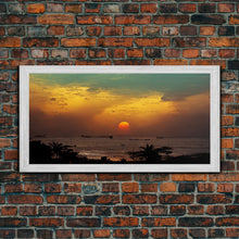 Carregar imagem no visualizador da galeria, Canvas Print, Tropical sunset over the ocean, beach art, island life, living room wall art, guest room wall art