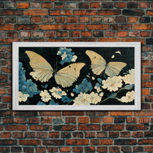 Carregar imagem no visualizador da galeria, Butterfly canvas part, beautiful butterfly wall art, wall art for girls, living room art, guest room art