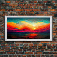 Load image into Gallery viewer, Beautiful sunset canvas print, canvas art, ink painting style, abstract sunset wall art, cool wall art