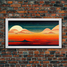 Carregar imagem no visualizador da galeria, Art Deco Sunset, Desert Dunes, Canvas Print ready to hang wall art, cool wall art