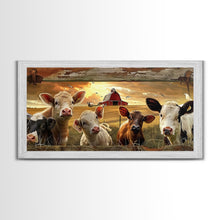 Carregar imagem no visualizador da galeria, Charming desert garden with blooming cacti and sunset, Framed Canvas Print, perfect for rustic farmhouse living room art