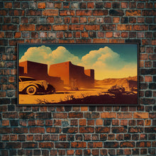 Carregar imagem no visualizador da galeria, Abandoned Art, 1940s Abandoned pueblo style villa, Wall Decor, Ready To Hang Framed Canvas Print, Oversize Wall Art