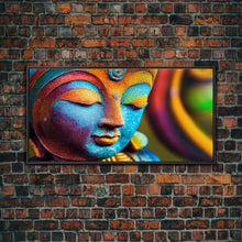 Load image into Gallery viewer, Colorful Buddha Canvas Wall Art, Framed Canvas Print, Buddhism Print, Yoga, Zen Wall Art, Buddha Decor