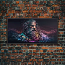 Carregar imagem no visualizador da galeria, Aegir, God Of The Sea, Framed Canvas Print, Norse Mythology, Norse Art, Living Room Wall Art