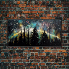 Load image into Gallery viewer, Pine Tree Gift, Forest Landscape Wall Art, Framed Canvas Print, Pine Tree Canvas, Pine Tree Artwork, Pine Tree Canvas Art, Wall Decor