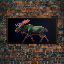Carregar imagem no visualizador da galeria, Abstract Moose Wall Art, Animal Art Print, Nature, Minimalist Wall Art, Panoramic Wall Decor, Canvas Print, Wall Art, Framed Canvas Art