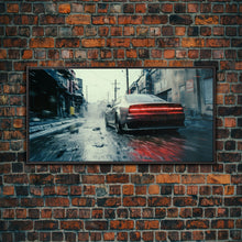 Load image into Gallery viewer, Cool Supercar Art, Framed Canvas Print, Cyberpunk Sportscar Painting, Futuristic Supercar Painting, Man Cave Decor, Gift For Him, Car Guy