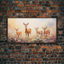 Load image into Gallery viewer, Deer Wall Art, Deer Art Print, Animal Wall Art, Panoramic Art, Wall Art, Canvas Art, Landscape Art, Southern Wall Art, Farmhouse Wall Decor