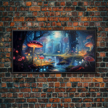 Carregar imagem no visualizador da galeria, Fantasy Art, Dark Fantasy Forest Framed Canvas Print, Elven Decor, Magical Forest, RPG Game Art, Game Room Art, Witchy Decor, Wall Art