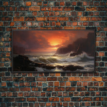 Load image into Gallery viewer, Beautiful Seascape Painting Canvas Print, Landscape Oil Painting, Minimalist Modern Art, Canvas Painting, Framed Wall Art Print