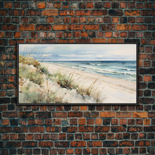 Carregar imagem no visualizador da galeria, Framed Ocean Art, Beach Wall Art, Canvas Print, Framed Wall Art, Living Room Wall Decor, Abstract Landscape Art, Beach Painting