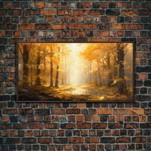Cargar imagen en el visor de la galería, Fall Wall Decor, Forest Wall Art, Trees Art Print, Panoramic Art, Wall Art, Canvas Art, Landscape Art Print, Above Bed Décor, Farmhouse Art