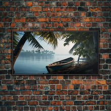 Load image into Gallery viewer, An Abandoned Canoe In The Florida Everglades - Florida Art - Framed Canvas Print - Liminal Spaces - Cool Wall Art - Eclectic Decor