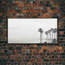 Load image into Gallery viewer, Black And White Miami Rain Storm, Framed Canvas Print, Liminal Art, Liminal Spaces, Framed Wall Art, Office Decor, Dark Moody Art