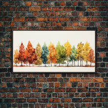 Carregar imagem no visualizador da galeria, Autumn Decor - The Changing Of The Leaves - Framed Canvas Print - Fall Painting - Fall Centerpiece - Orange Leaves - Rustic Farmhouse Decor