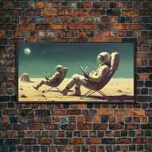 Carregar imagem no visualizador da galeria, Alien Astronauts On Vacation, Canvas Wall Art, Space Art, Ready To Hang Canvas Print, Gift For Him, Gamer Room Art, Large Wall Decor