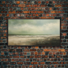 Carregar imagem no visualizador da galeria, Landscape Oil Painting Canvas Print Wall Art, Nature Framed Large Gallery Art, Minimalist Art, Ready To Hang, Moody and Drab Art